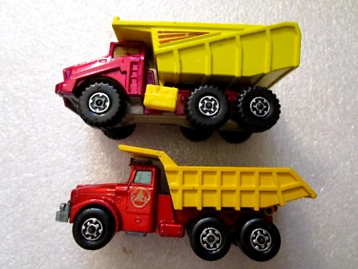 Camión de volteo Matchbox Super Kings K4 1973 Big Tipper K 19 1971 Scammell Contractor Foto 1 de 4