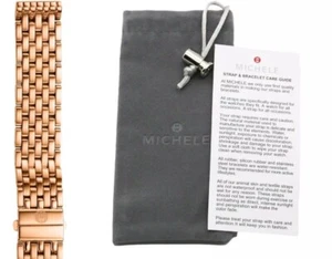 NEW MICHELE Deco MID Madison 16 MM Rose Gold Plated Bracelet - MS16DM267715 $600 - Picture 1 of 4