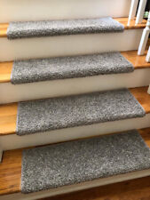 Box of 5 Padded Carpet Stair Treads 31" Wide | Concrete | Gray Yarn w/Grey Fleck