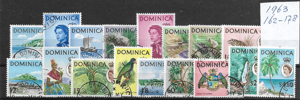 BRITISH DOMINICA @ SG160/178    1963  DEFINITIVE SET USED Nice Priced  @GB1890 - Image 1 of 1