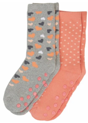 KIKI&KOKO KIK 2 Paar Mädchen Anti-Rutsch Wintersocken Thermosocken mit ABS-Druck NEU