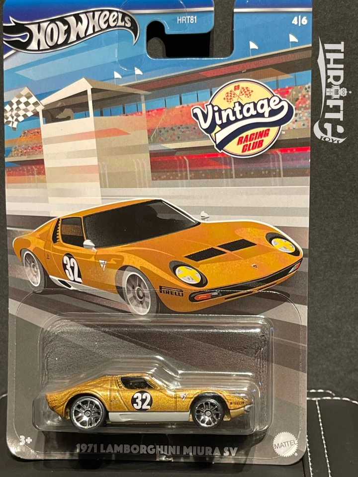 HOT WHEELS 1971 Lamborghini Miura SV Gold Vintage Racing Club '71 HRV03 2024