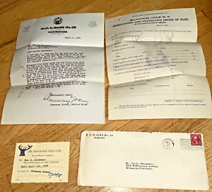 1932 THE MILWAUKEE ELKS CLUB Letter / Application / Invitation / Envelope - Picture 1 of 5