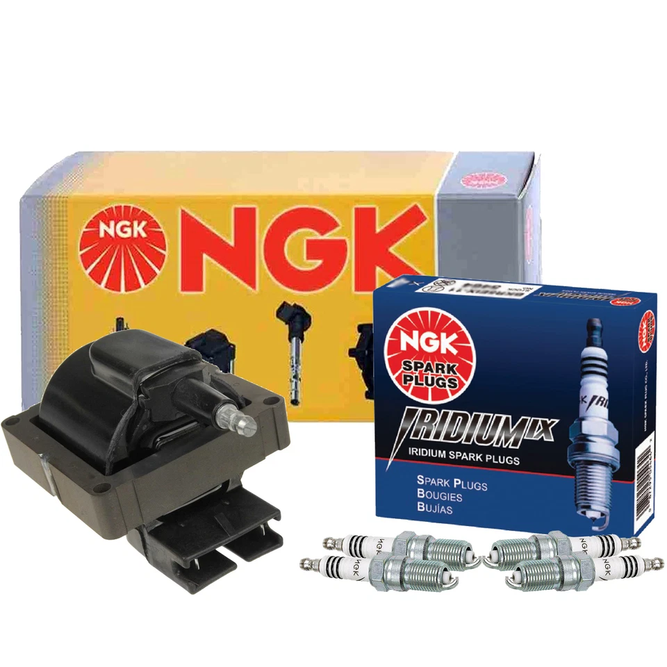 Катушка зажигания NGK HEI и комплект из 4 свечей зажигания Iridium IX для Ford Mercury Merkur L4 - Изображение 1 из 1