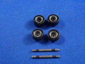 (1) NEW SET HO ROAD RACE REPLICAS SILVER WHEELS TIRES AXLES  - AURORA  T-JET RRR - Picture 1 of 6