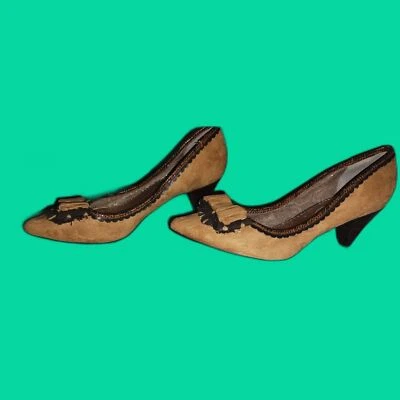 Zapatos de salón estilo retro marrón Poetic License London talla 9,5 funky únicos artísticos Foto 1 de 4