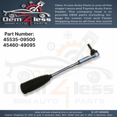 Toyota Rav4 Steering Tie Rod Driver Side 2019 - 2024 OEM 45535-09500 45460-49095 - Image 1 of 4