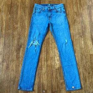 Pantalones de mezclilla de colección 7 para toda la humanidad para hombre 30x33 Slimmy Straight Distress Y2K - Imagen 1 de 16
