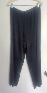August Silk womens black pajama pants sueded silk 1990s high waist tapered sz M - Picture 1 of 12