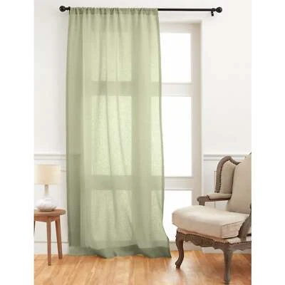 Solino Home Sheer Linen Curtain Single Panel Drapes with Rod Pocket, Living Room - Image 1 of 4