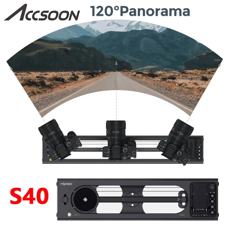 ACCSOON TOPRIG S40 Motorized Camera Video Slider Rail 120° Panorama APP Control - Image 1 of 4