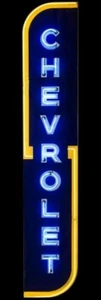 Chevrolet Neon Style Diecut NEW Sign: 48" Tall Diecut USA STEEL XL Size - Picture 1 of 1