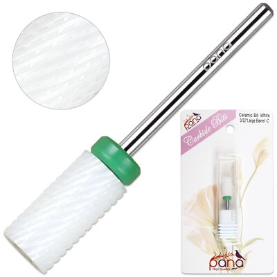 BEAUTICOM Professional High Quality Ceramic White Large Barrel Bit Nail Drill Coarse Grit