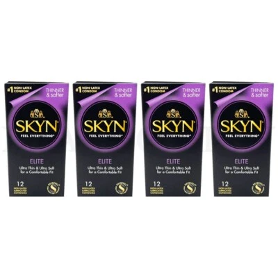 Lote de 4 - Condones Lifestyles SKYN Elite sin látex - 12 quilates cada uno - 48 TOTALES Foto 1 de 3