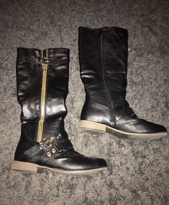 Botas hasta la rodilla negras para mujer talla 7 de Forever de EE. UU. Foto 1 de 4