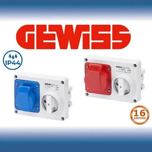 GEWISS - PRESA FISSA INTERBLOC. ORIZZONTALE - (CON / SENZA) BASE - IP44 - 16/32A - Foto 1 di 41