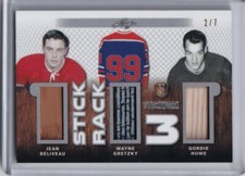 17/18 2017 LEAF STICKWORK GRETZKY BELIVEAU HOWE STICK RACK THREE /7