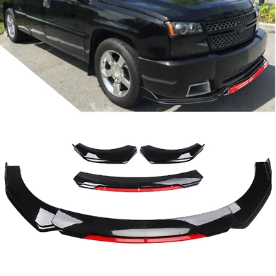 Front Bumper Lip Splitter Lower Spoiler For Chevrolet Silverado 1500 SS Glossy B - Image 1 of 4