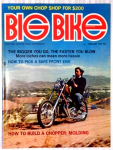 BIG BIKE FEBRUARY 1972 MAGAZINE CUSTOM STREET CHOPPERS HONDA HARLEYS CHOP SHOP - Picture 1 of 3