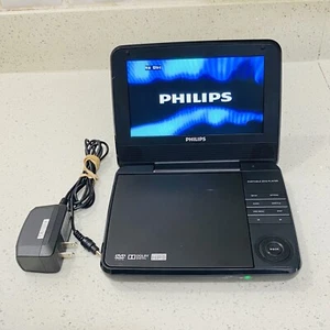 Philips PET741-RB Reproductor de DVD/CD (7") Negro con Adaptador de Corriente Probado Funciona - Imagen 1 de 12