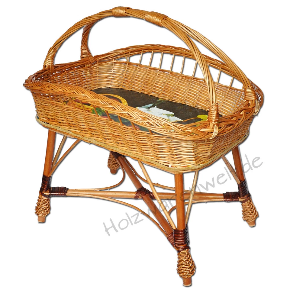 Weidentablett Tablettkorb Korbtablett Tablett mit Füßen Weide Serviertablett - Bild 1 von 3