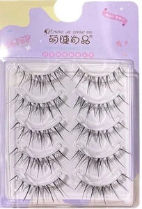 MJSP ~ falsche Wimpernverlängerung M08 ~ thailändischer Stil ~ Menge 2 @ 5 Paar pro Packung ~ schwarz ~ NEU - Bild 1 von 7
