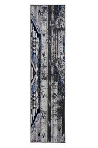 Distressed Bohemian Moroccan Runner - 2'x8' Dark Grey, Traditional Area Rug -513 - Picture 1 of 9