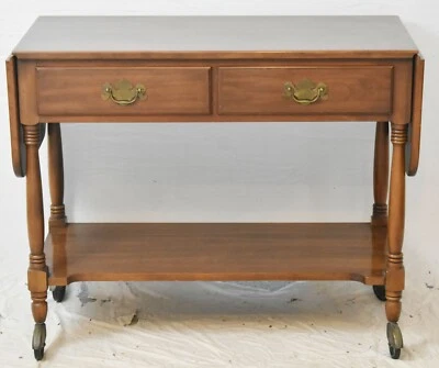 Aparador Henkel Harris caoba para servir mesa de hojas caídas con ruedas #29 mancha Foto 1 de 4