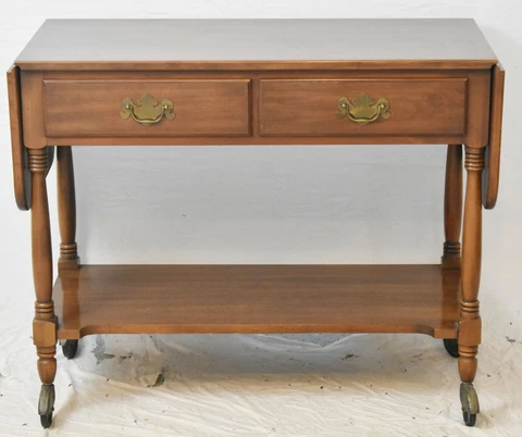 Henkel Harris Mahogany Sideboard Serving Drop Leaf Table on Casters #29 Stain Cover
