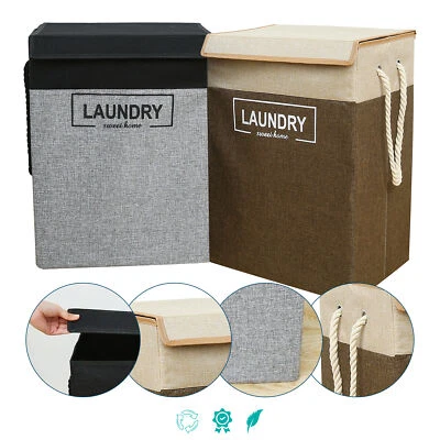 Wäschekorb Faltbar Mülleimer Tasche Geschenkkorb mit Deckel 70L Dirty Kleidung - Bild 1 von 4