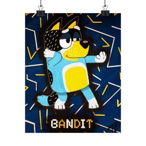 Bandit Heeler Portrait mattes Poster, skurriles Dekor, lustiges Geschenk, Bluey Art [...] - Bild 1 von 13