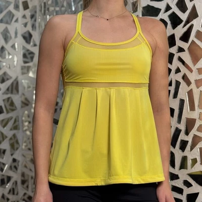 Camiseta sin mangas Adidas Stella McCartney vintage amarilla con logo volantes talla 34 Foto 1 de 4