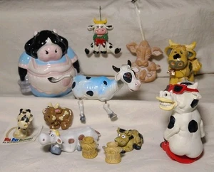 Handgefertigte lustige anthropomorische Kuh Figur Magnet Ornament Zahnbürstenhalter 10 Vintage - Bild 1 von 24