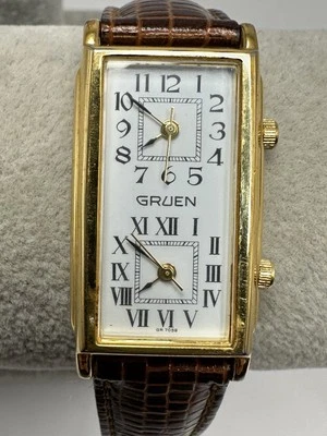 Gruen 299-PUW500 Dual Time New Batteries Ladies Watch 22MM 7.25" J80 - Image 1 of 4
