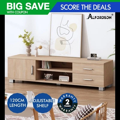 ALFORDSON Entertainment Unit TV Cabinet Stand 120cm Storage Drawer Oak - image 1 of 4
