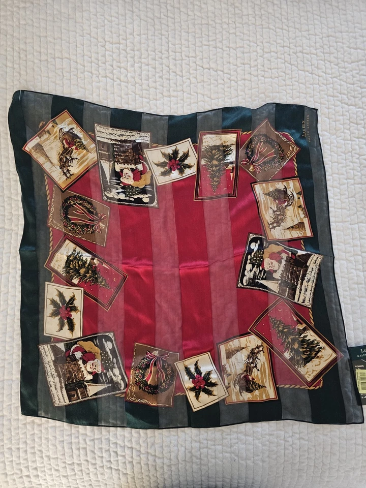 Bufanda de Navidad de seda Lauren de Ralph Lauren de colección Foto 1 de 4