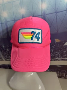 Vintage Otto Hot Pink Neon Rainbow 74 Patch Foam  Snapback Trucker 1974 - Picture 1 of 13