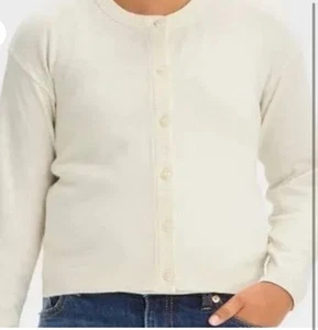 Cat & Jack Girls White Cardigan Sweater Button Front Long Sleeve S 6/7 New - Picture 1 of 5