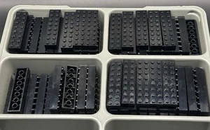 *Lot of 90* Genuine LEGO Black (2x8) 3007 Building Bricks Blocks Parts Pieces - Picture 1 of 7