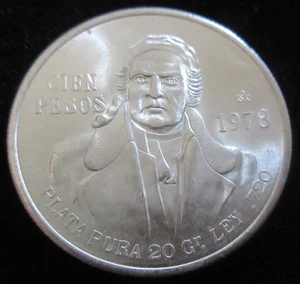 MDS MEXIKO MEXICO CIEN 100 PESOS 1978 "MORELOS", SILBER  #AB - Picture 1 of 2