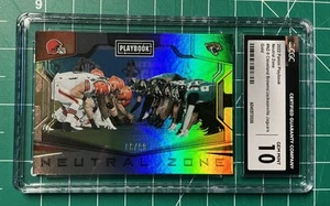 2022 Playbook #NZ-9 Browns Jaguars Neutral Zone Gold #06/99 CGC 10 Gem Mint - Picture 1 of 5