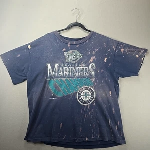 Vintage Distressed Seattle Mariners TShirt 1995 Western Division Champions Sz XL - Picture 1 of 11