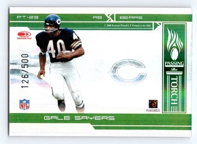 2006 Donruss Elite #PT-23 Gale Sayers-Cedric Benson 126/500 Passing the Tourch - Image 1 of 2