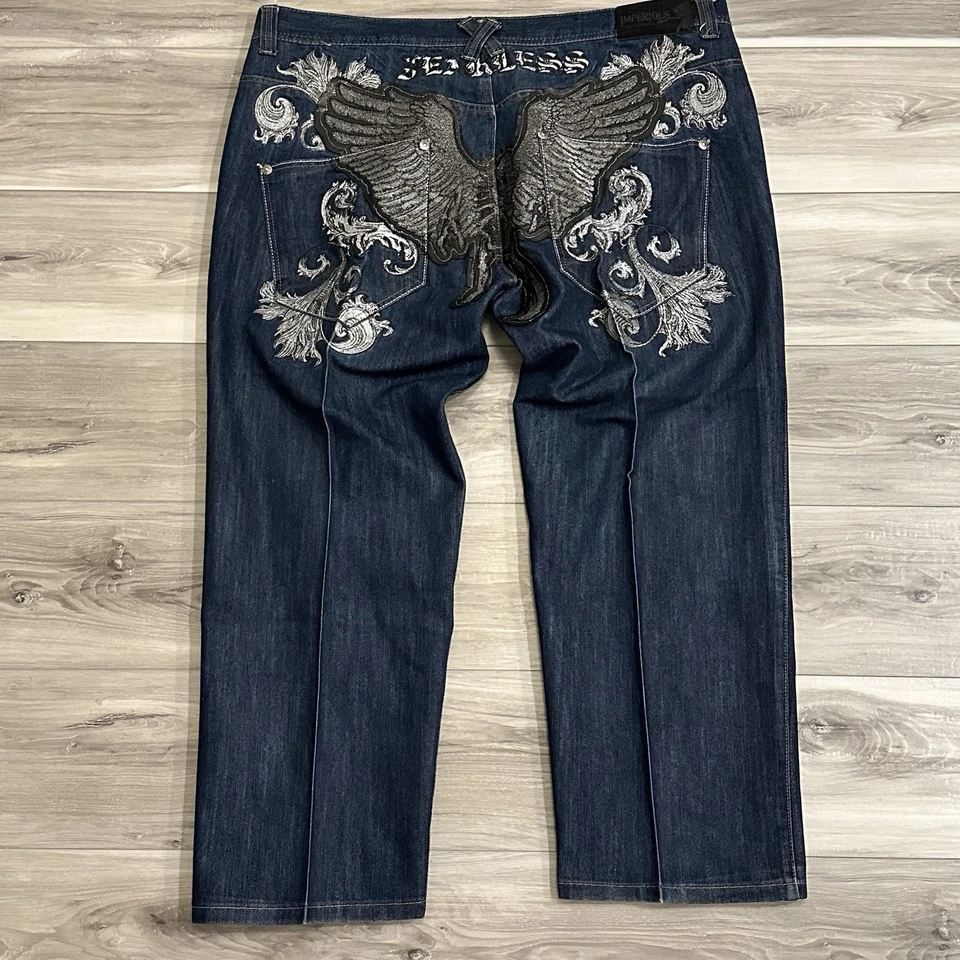 Jeans Delf Trading Imperious Para Hombres 42x29 Denim Y2k Años 90 Sueltos Anchos Hip Hop Grunge Foto 1 de 4