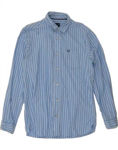 CREW CLOTHING Mens Slim Fit Shirt Medium Blue Striped Cotton DB46 - Picture 1 of 3