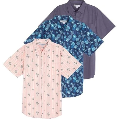Real Essentials 3 Pack: Men's Regular-Fit Short-Sleeve Poplin Shirt Size XXL - Image 1 of 4