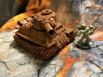 Tanque 40k 28mm Ork Grimdark Future terreno enferrujado trincheira cruzada - Imagem 1 de 4