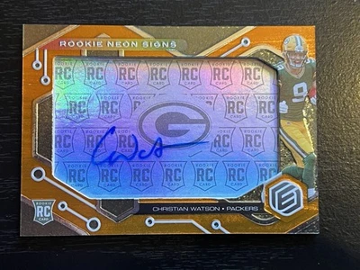 Christian Watson 2022 Elements Neon Auto Autograph RC Green Bay Packers /75 - Image 1 of 2