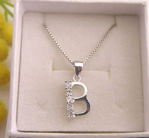 CATENINA CON INIZIALE " B " IN ARGENTO 925 E CRISTALLI - Imagen 1 de 1