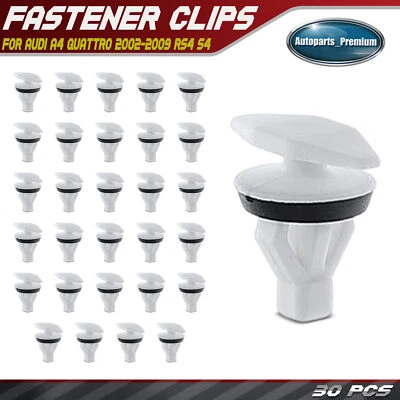 30Pcs 6mm Nylon Door Weatherstrip Retainer Clips with Sealer for Audi A4 RS4 S4 - Image 1 of 4